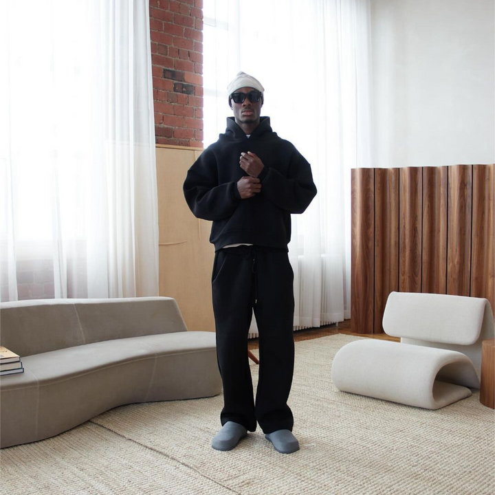 Ensemble Surdimensionné Homme À Capuche Et Pantalon De Jogging Uni