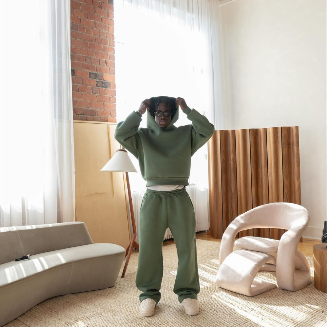 Ensemble Surdimensionné Homme À Capuche Et Pantalon De Jogging Uni