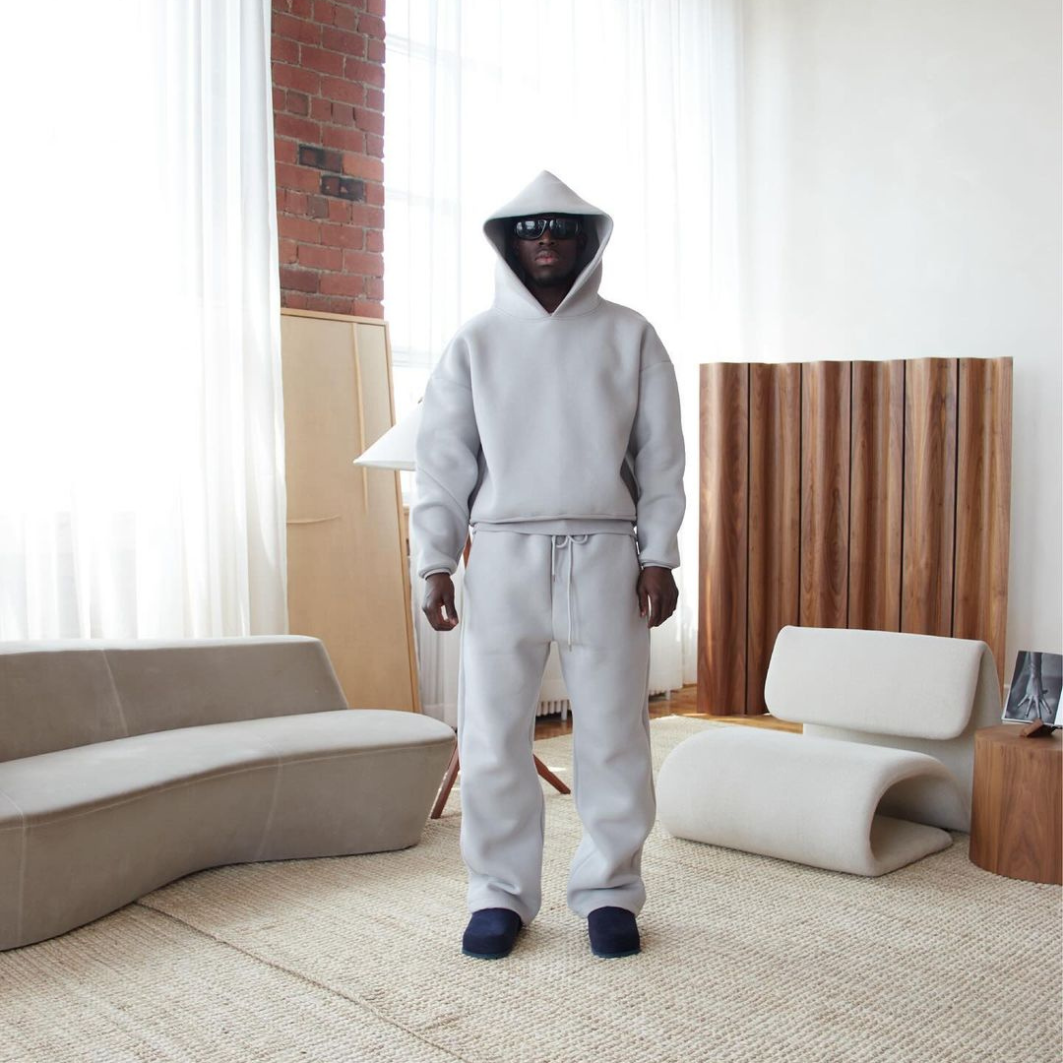 Ensemble Surdimensionné Homme À Capuche Et Pantalon De Jogging Uni