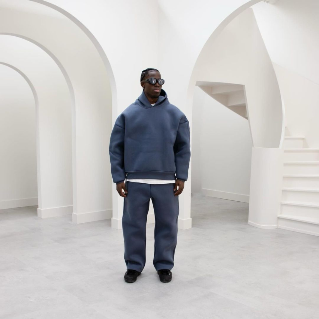 Ensemble Surdimensionné Homme À Capuche Et Pantalon De Jogging Uni