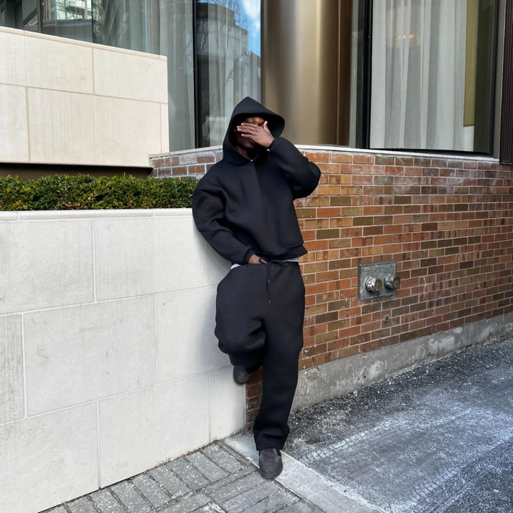 Ensemble Surdimensionné Homme À Capuche Et Pantalon De Jogging Uni