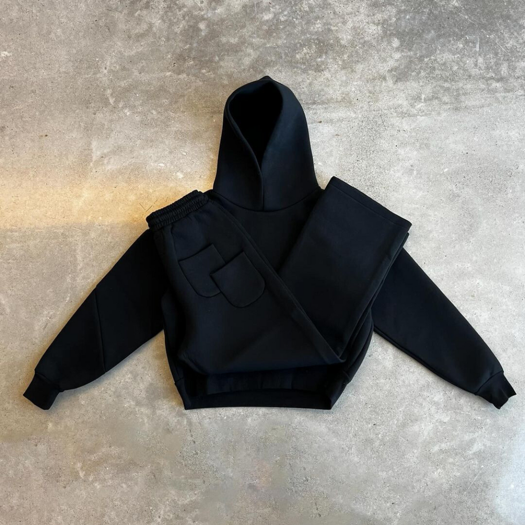 Ensemble Surdimensionné Homme À Capuche Et Pantalon De Jogging Uni