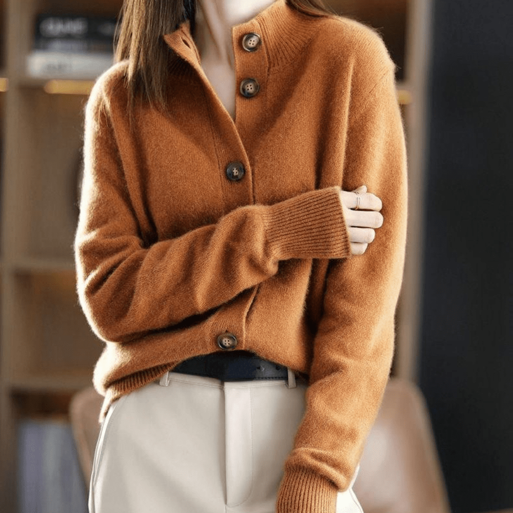 Damesvest van een kasjmiermix - open, casual model