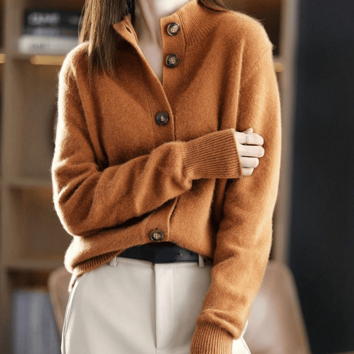 Damesvest van een kasjmiermix - open, casual model