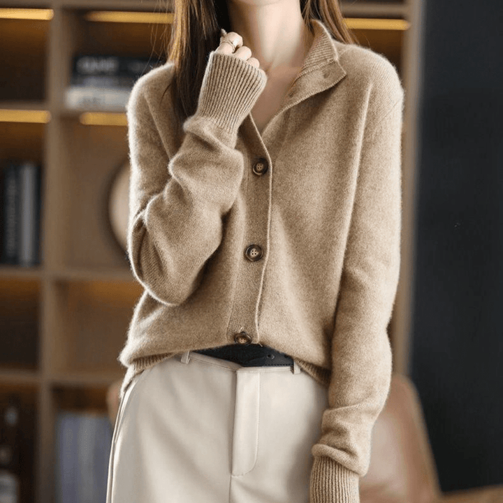 Damesvest van een kasjmiermix - open, casual model