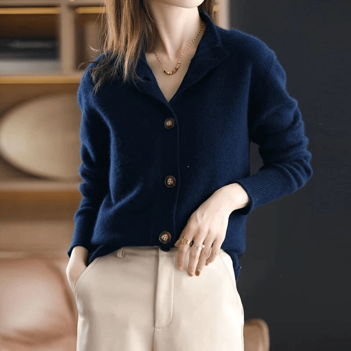 Damesvest van een kasjmiermix - open, casual model