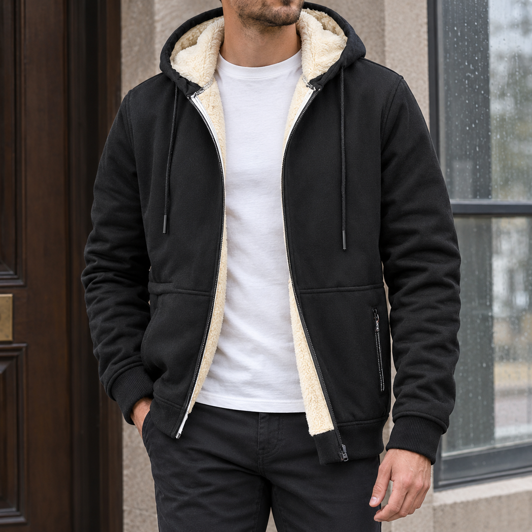 Men’s sherpa-lined zip-up hoodie