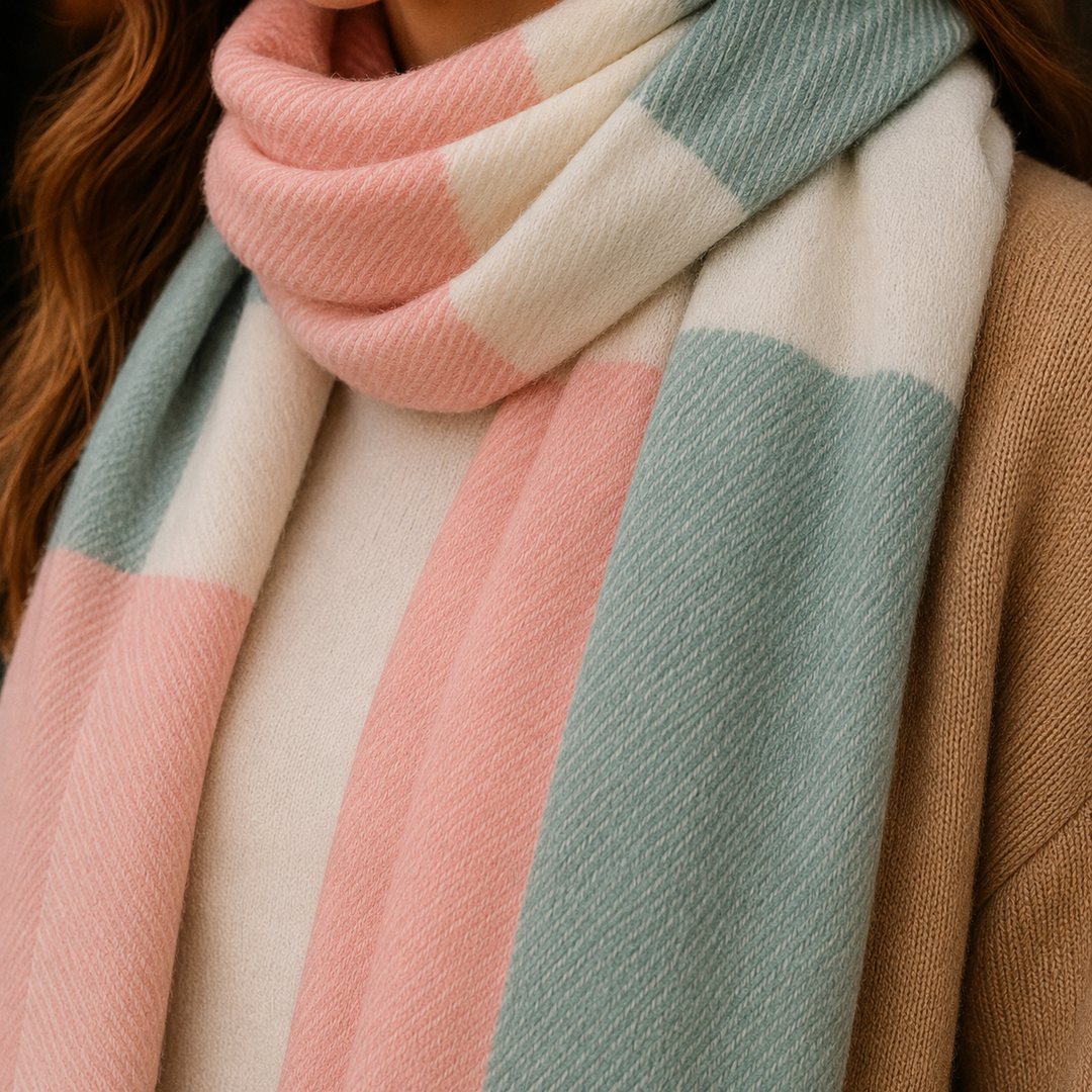 Unisex Oversized Woven Fringed Scarf