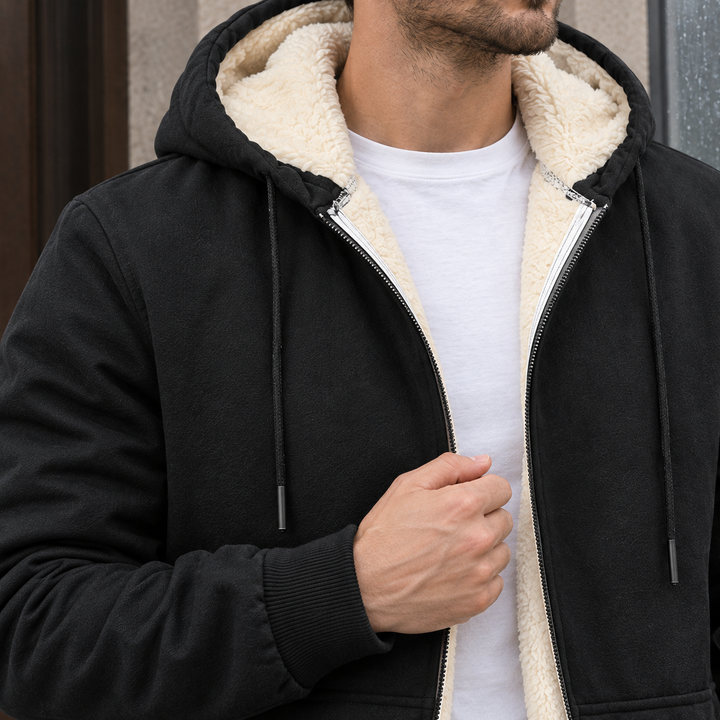 Men’s sherpa-lined zip-up hoodie