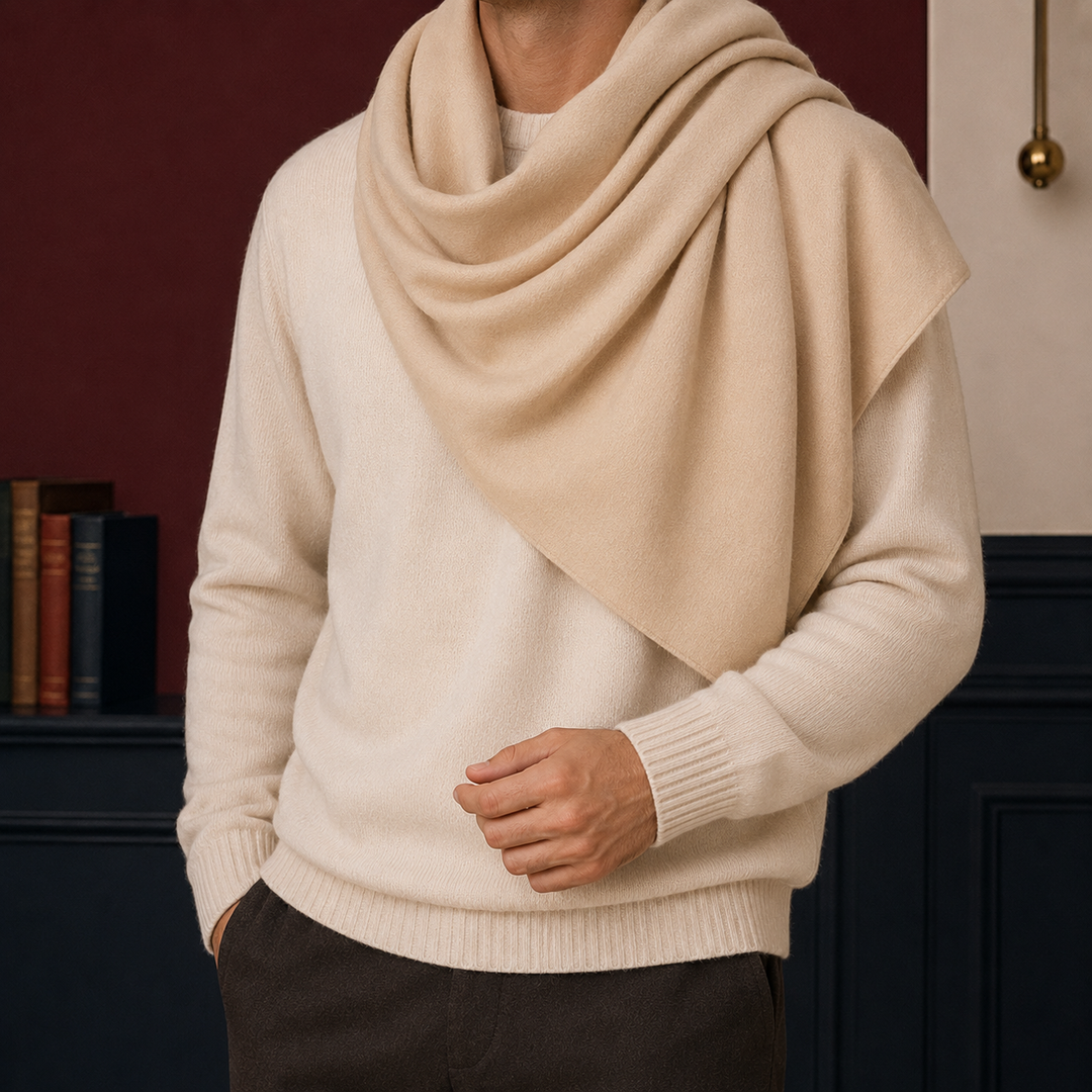 Unisex Oversized Woven Fringed Scarf