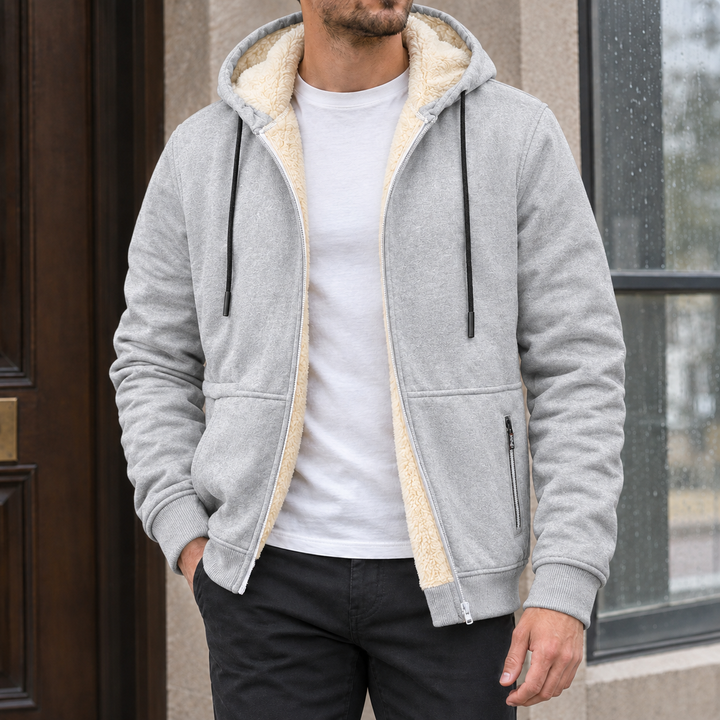 Men’s sherpa-lined zip-up hoodie