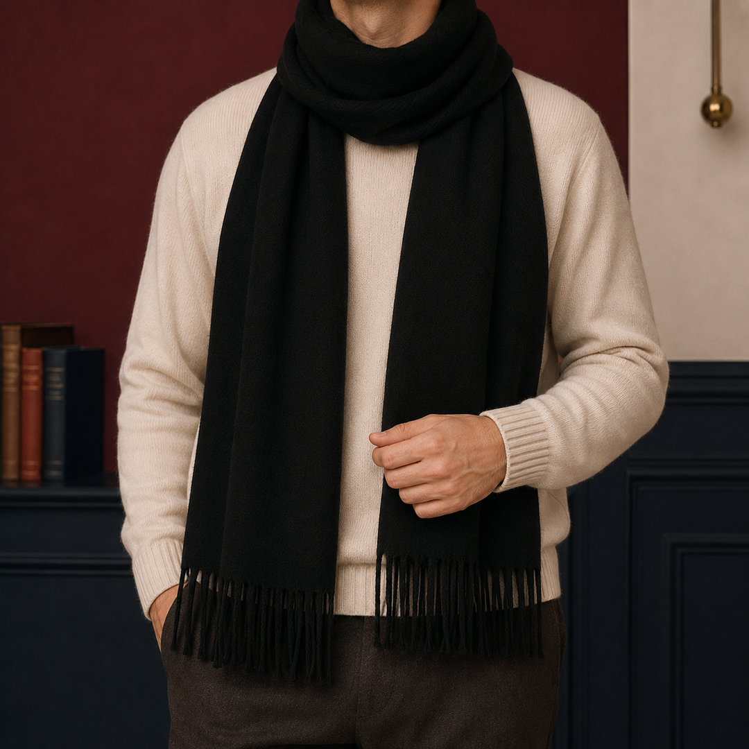 Unisex Oversized Woven Fringed Scarf