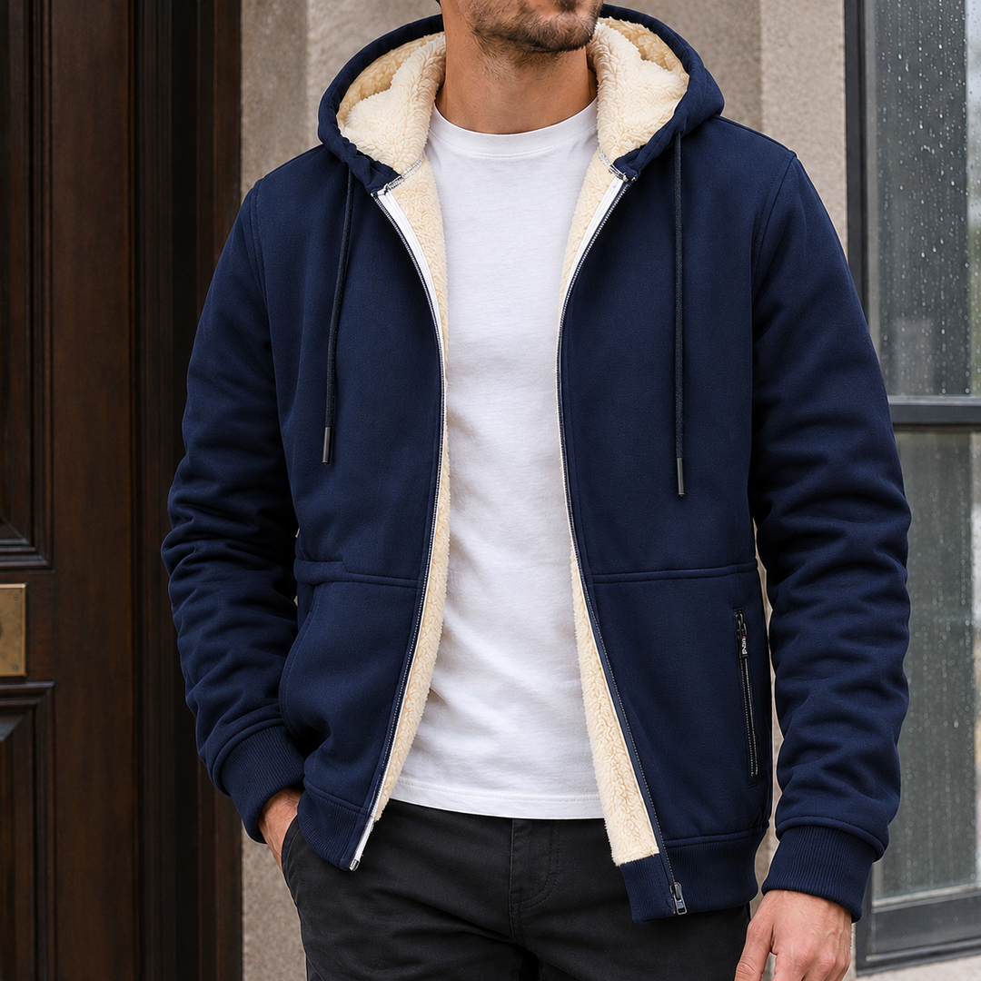 Men’s sherpa-lined zip-up hoodie