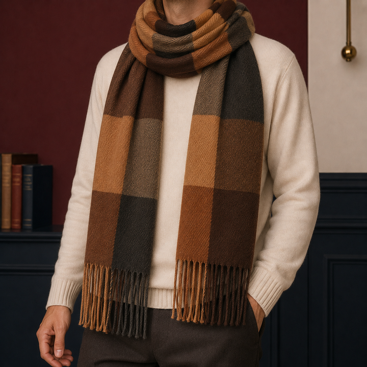 Unisex Oversized Woven Fringed Scarf