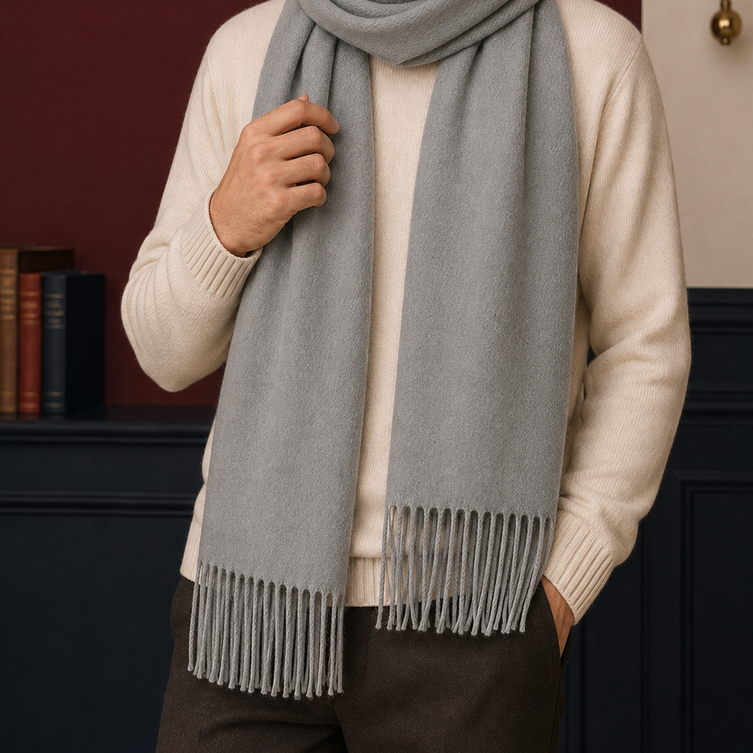 Unisex Oversized Woven Fringed Scarf