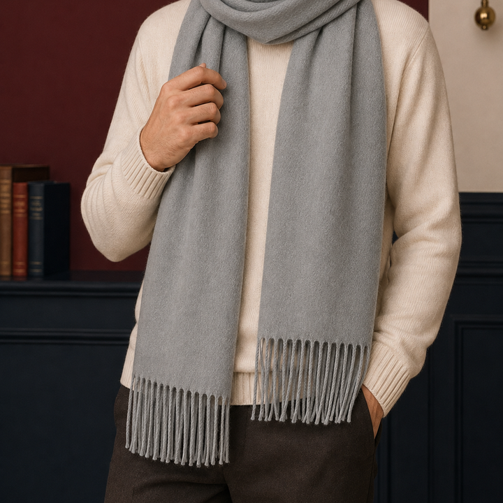 Unisex Oversized Woven Fringed Scarf