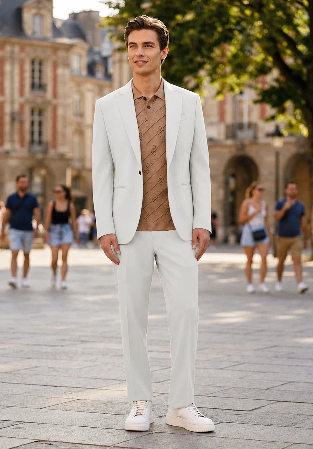 Herren-Zweiteiler mit modernem Schnitt, Ein-Knopf-Sakko und Slim-Fit-Hose
