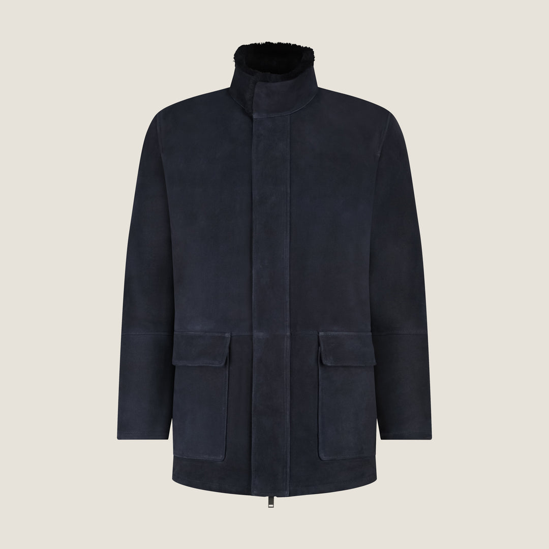 Veste Homme - Col Montant, Zip Couvert et Poches à Rabat