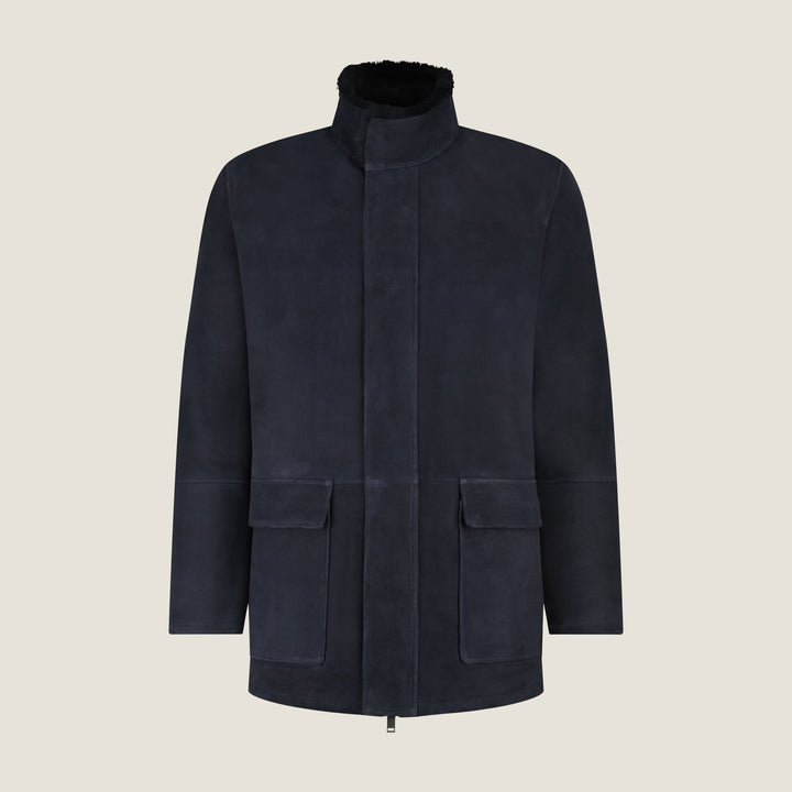 Veste Homme - Col Montant, Zip Couvert et Poches à Rabat