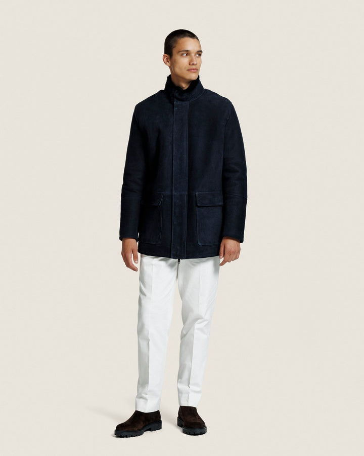 Veste Homme - Col Montant, Zip Couvert et Poches à Rabat