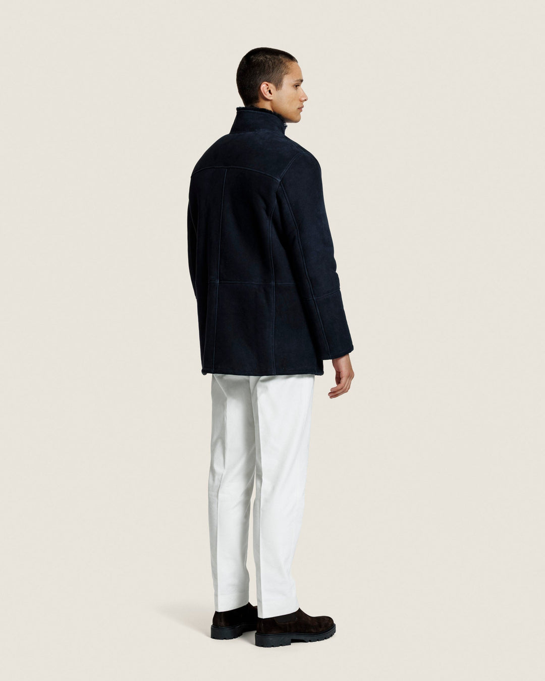 Veste Homme - Col Montant, Zip Couvert et Poches à Rabat