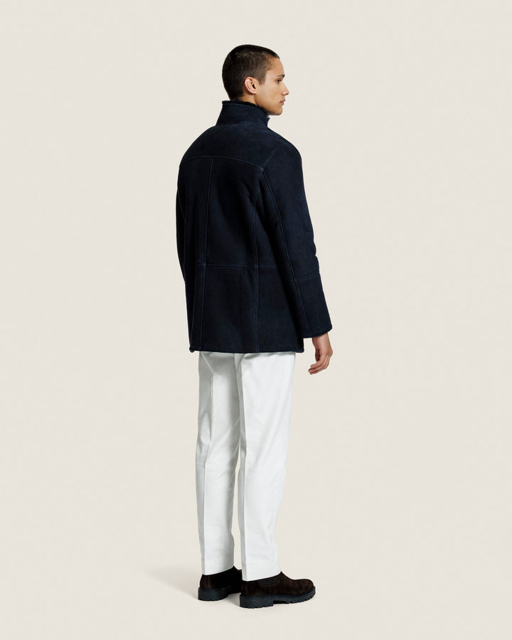 Veste Homme - Col Montant, Zip Couvert et Poches à Rabat