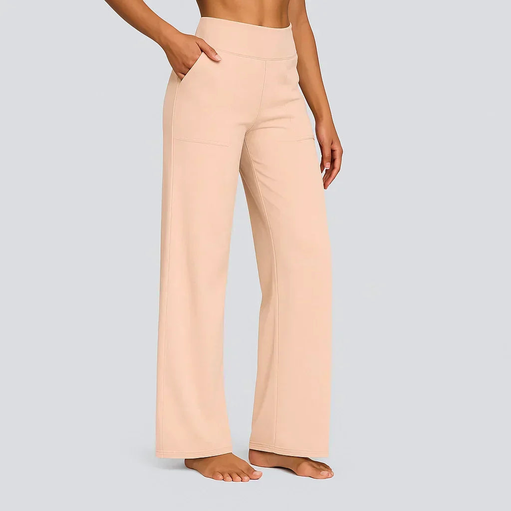 Pantalon de Yoga Taille Haute Coupe Droite Femme