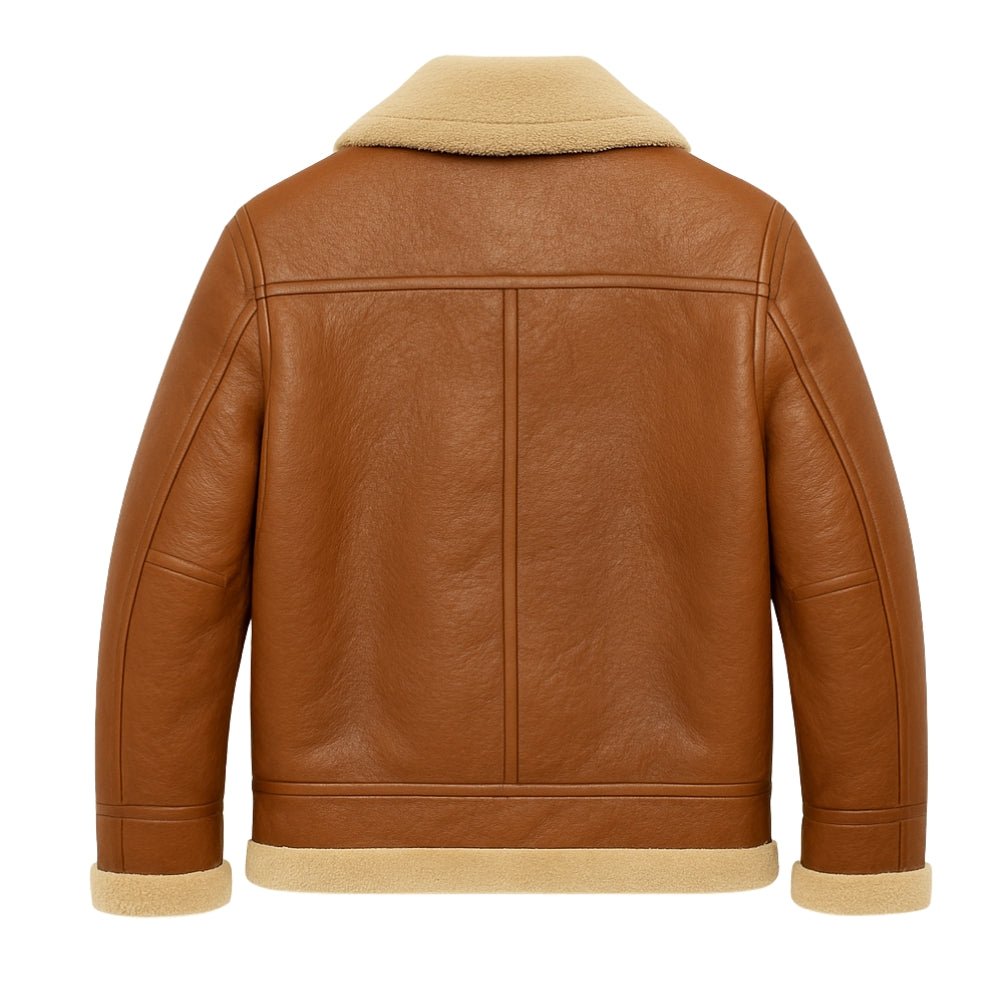 Blouson Aviateur Homme Mouton Retourné Col Fourrure