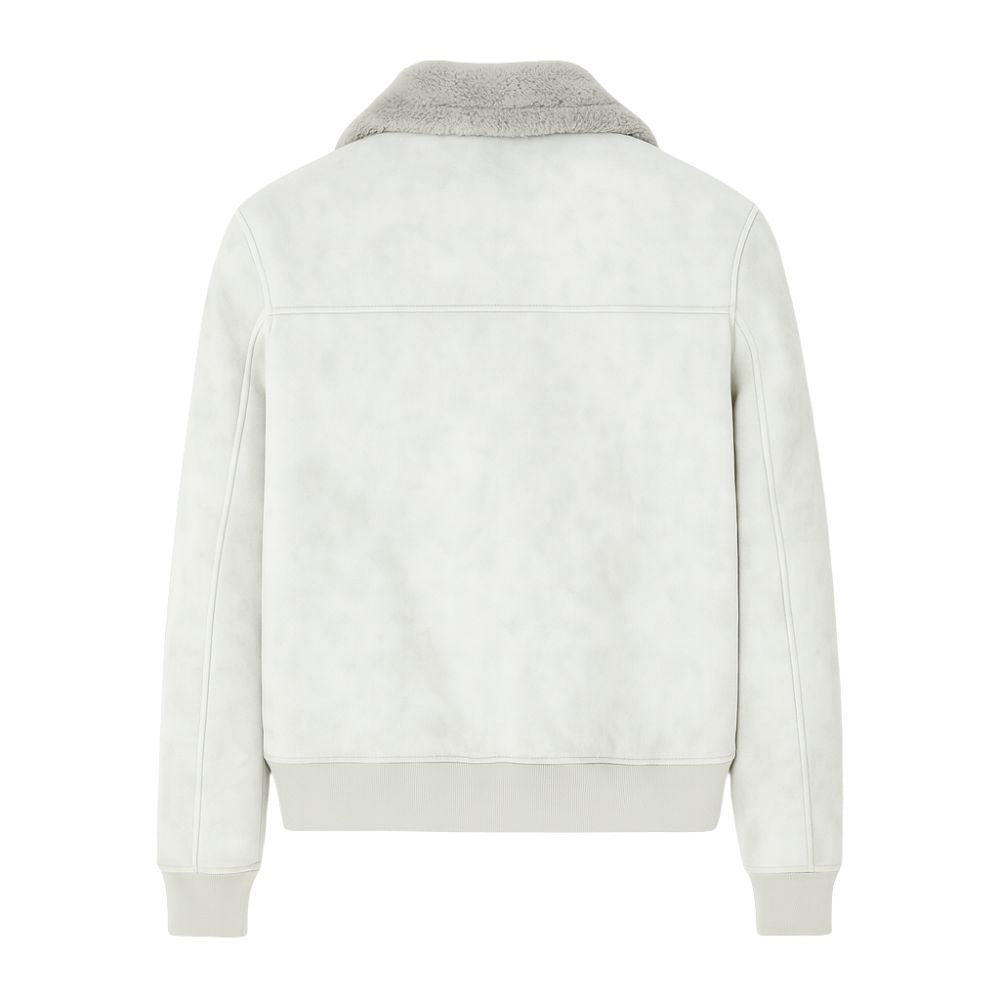 Men's Aviator Jacket Lined with Sherpa and Faux Fur Collar