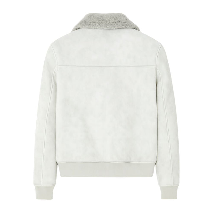 Men's Aviator Jacket Lined with Sherpa and Faux Fur Collar