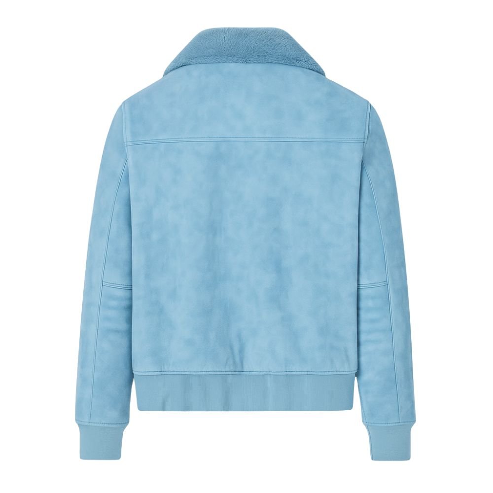 Men's Aviator Jacket Lined with Sherpa and Faux Fur Collar