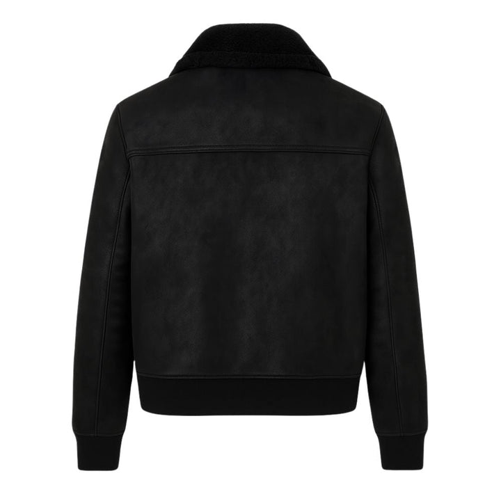 Men's Aviator Jacket Lined with Sherpa and Faux Fur Collar