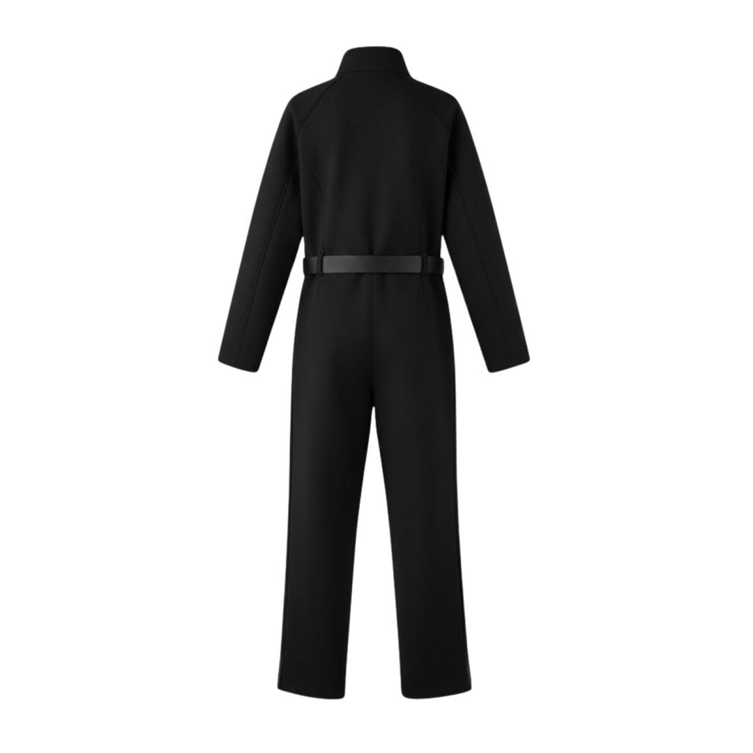 Getailleerd dames-skioverall van softshell, gevoerd met fleece