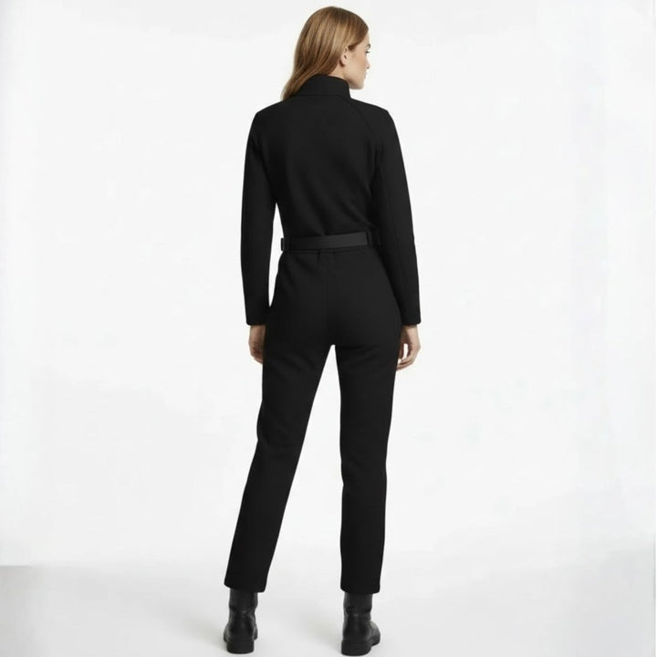 Getailleerd dames-skioverall van softshell, gevoerd met fleece