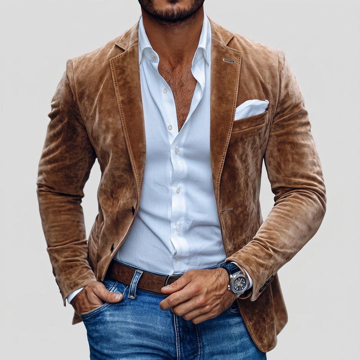 Blazer Cintré à Revers Étroits