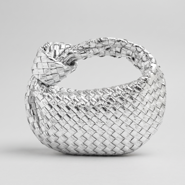Mini Sac à Main Tressé Femme avec Anse Nouée