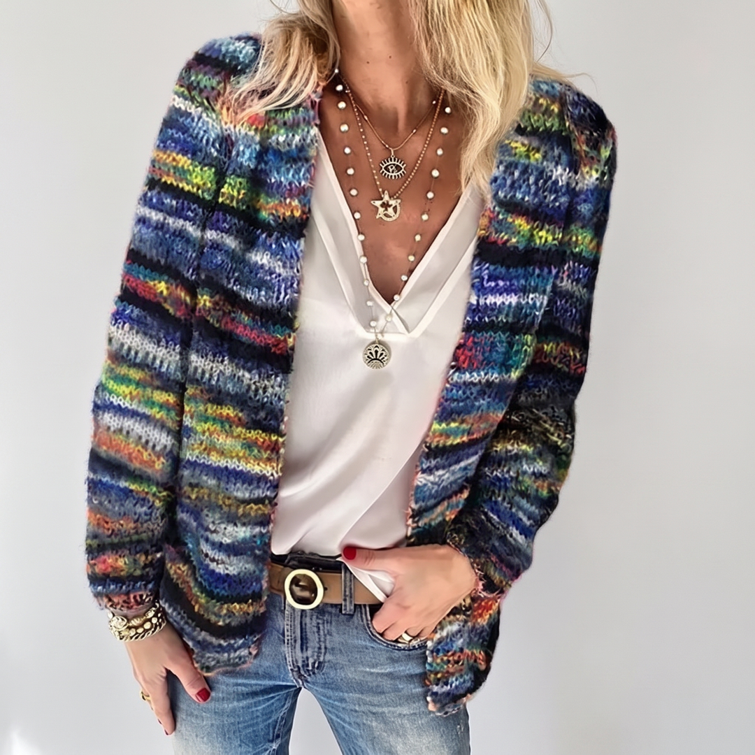 Mette | Cardigan en Maille Multicolore