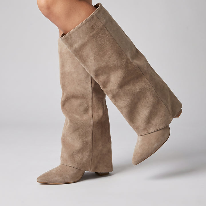 Bottes Hautes Femme Compensées avec Boucle Dorée