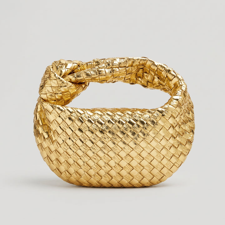 Mini Sac à Main Tressé Femme avec Anse Nouée