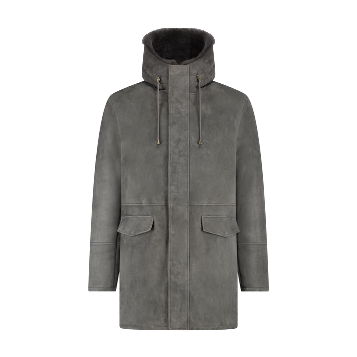 Cappotto lungo da uomo con cappuccio - Tasche con patta