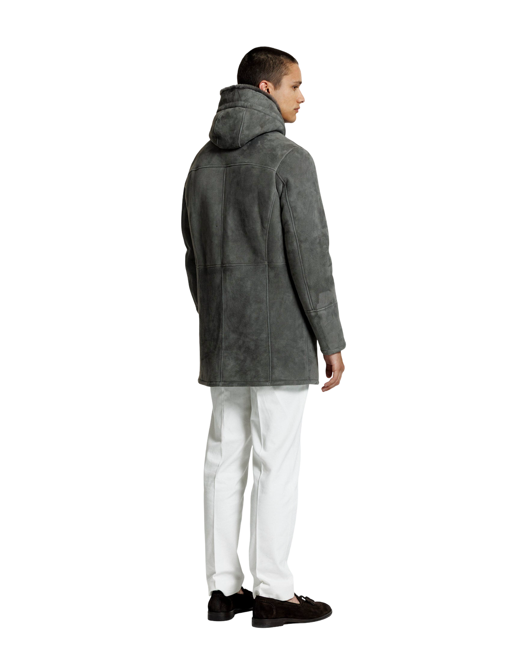 Cappotto lungo da uomo con cappuccio - Tasche con patta
