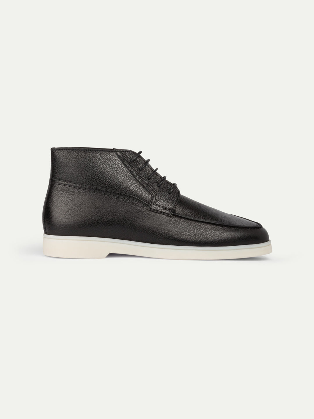 Hoge leren herenschoenen - met veters en witte zool