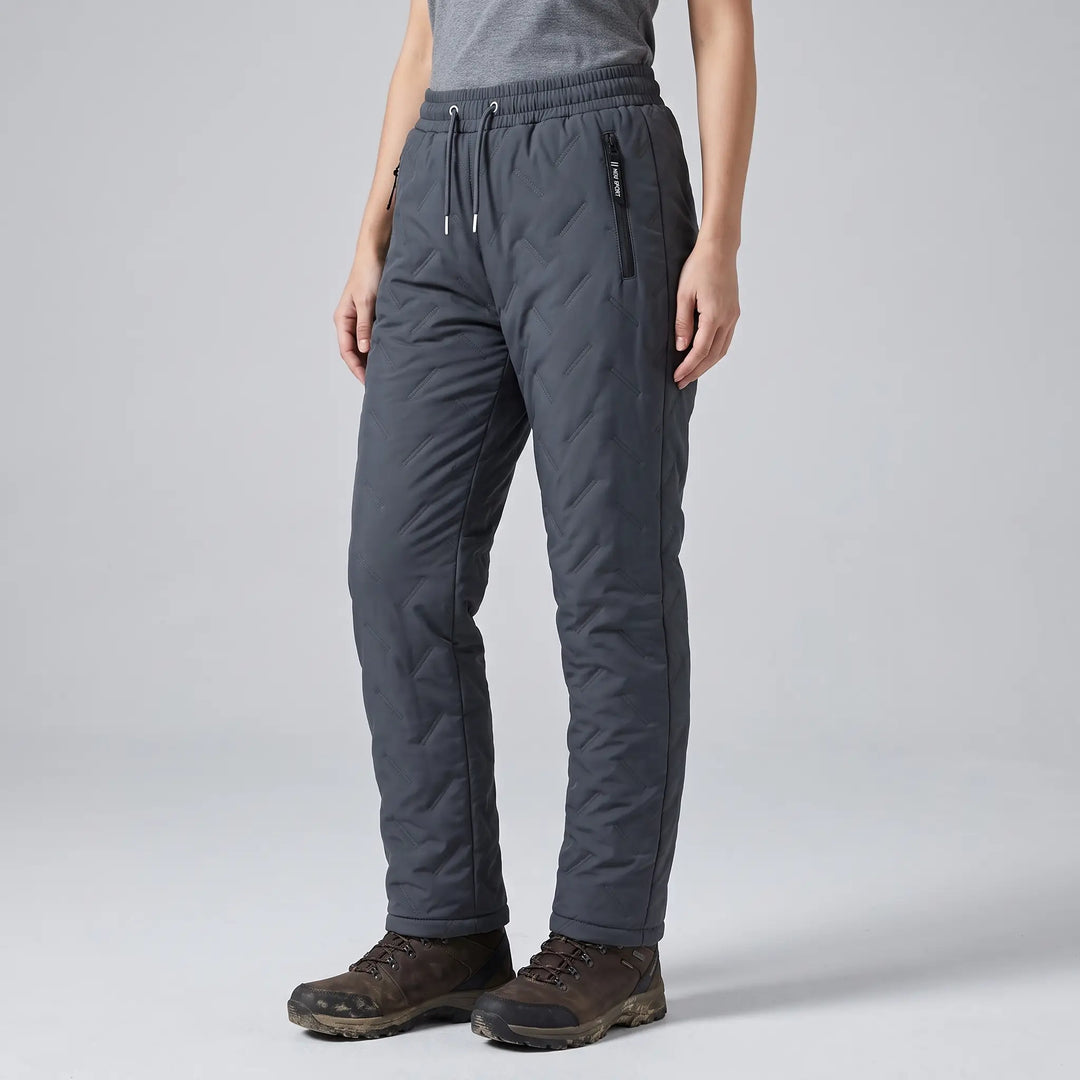 Women's Winter Pants with Fleece Lining, Quilted, Drawstring Waist