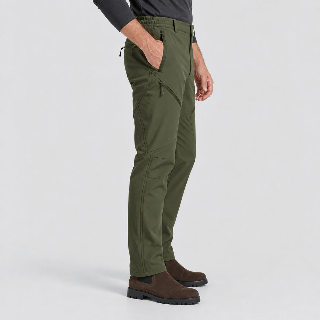 Men's Waterproof Softshell Pants with Fleece Lining