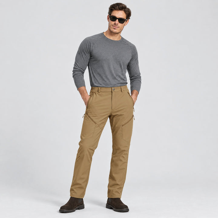 Men's Waterproof Softshell Pants with Fleece Lining