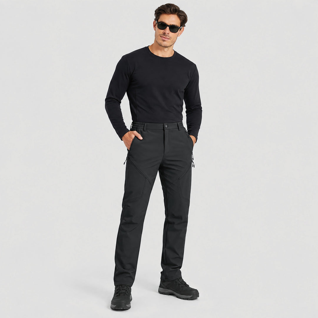 Men's Waterproof Softshell Pants with Fleece Lining