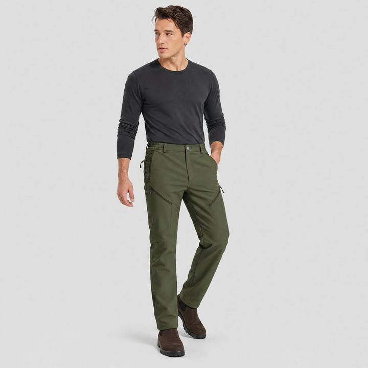 Men's Waterproof Softshell Pants with Fleece Lining