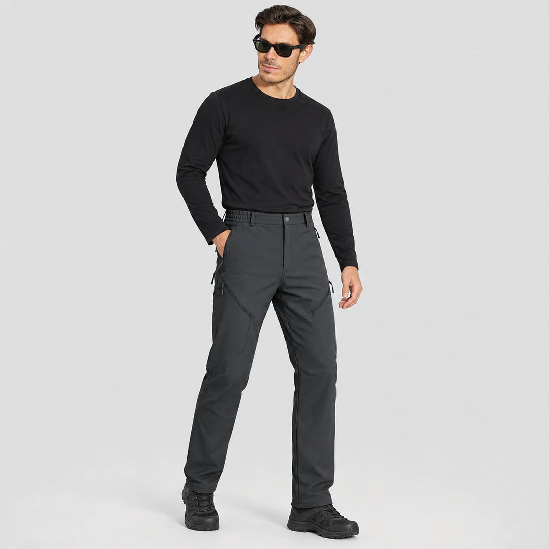 Men's Waterproof Softshell Pants with Fleece Lining