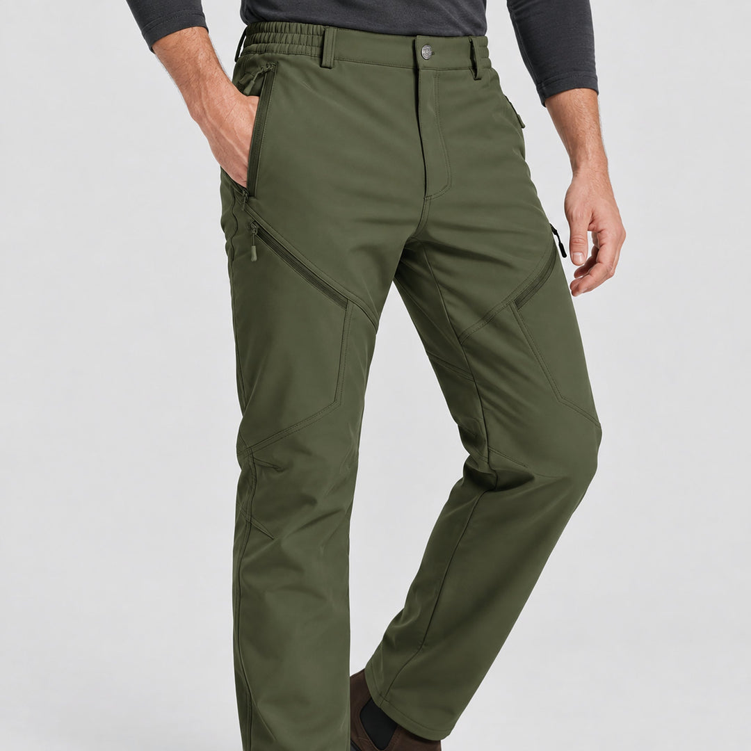 Men's Waterproof Softshell Pants with Fleece Lining