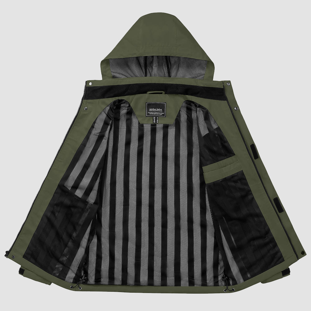 Veste de Pluie Homme Légère Imperméable à Capuche Amovible